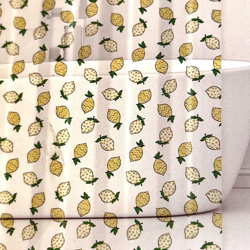 Lemons Peva Shower Curtain Polka Dots Zigzag Patterns Metal Grommets Bright